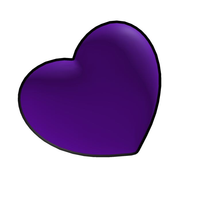 2D Heart Head (Purple)