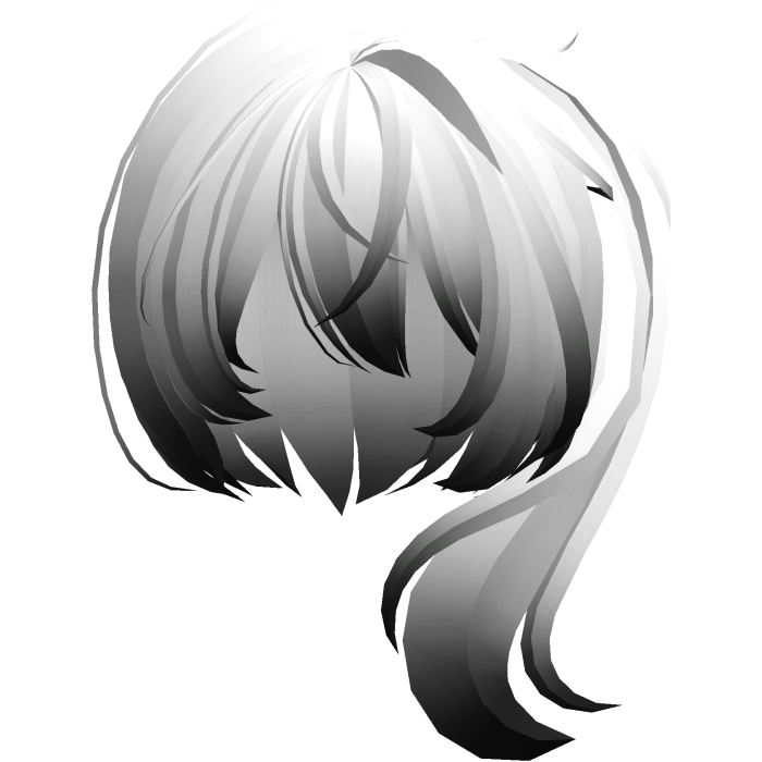 moe vkei emo messy side ponytail white black