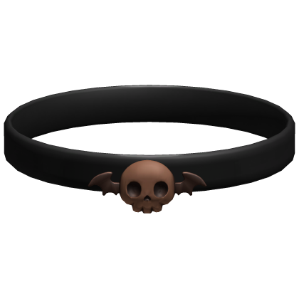 black and brown skull bat thin halloween choker