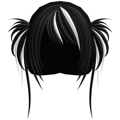 messy vkei short goth emo punk pigtails blackwhite Roblox item