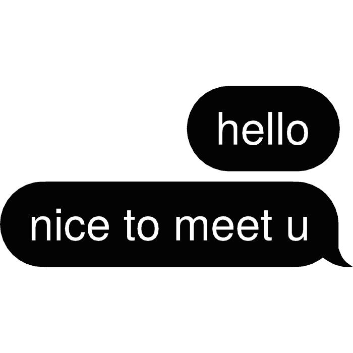 hello nice to meet u Text
