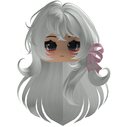 cute y2k fluffy beautiful pretty hair bow (White) Roblox item