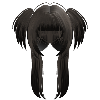 Ash/Black Layered Hime Cut w/ Pigtails Roblox item
