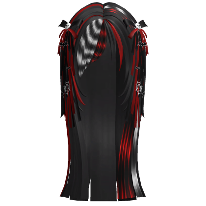 scene halloween hair w red vampire bows black y2k