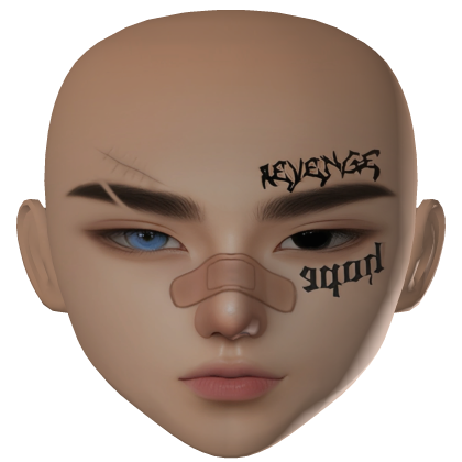 Zeslin Boy face with tattoo bad guy makeup scars
