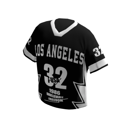 LA Sport Oversized Jersey Shirt Black White thumbnail