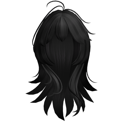 Anime Long Layered Hair w/ Wispy Bangs (Black)
