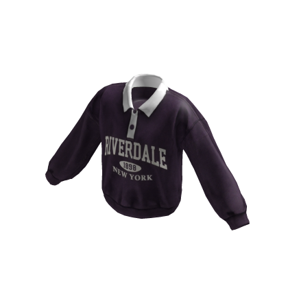 Y2K Vintage Baggy Polo Sweater (Purple)