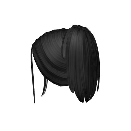 Straight Y2K Messy Hairclip Ponytail in Black Roblox item
