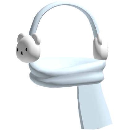 Cute Ice Bear Earmuffs + Long Blue Scarf Roblox item