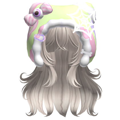 Kawaii Anime Hair w/ Pastel Goth Hood  (Platinum)