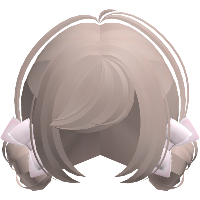 ♡⸝⸝ baby doll messy buns w/ pink bows in milk tea