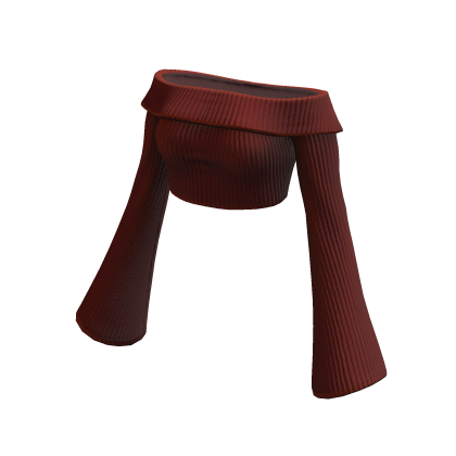 Sweater Dark Red Crop Off Shoulder Knitted Y2K