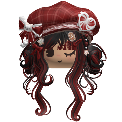 ♡ Christmas Swirly Wispy Buns (Black & Red)