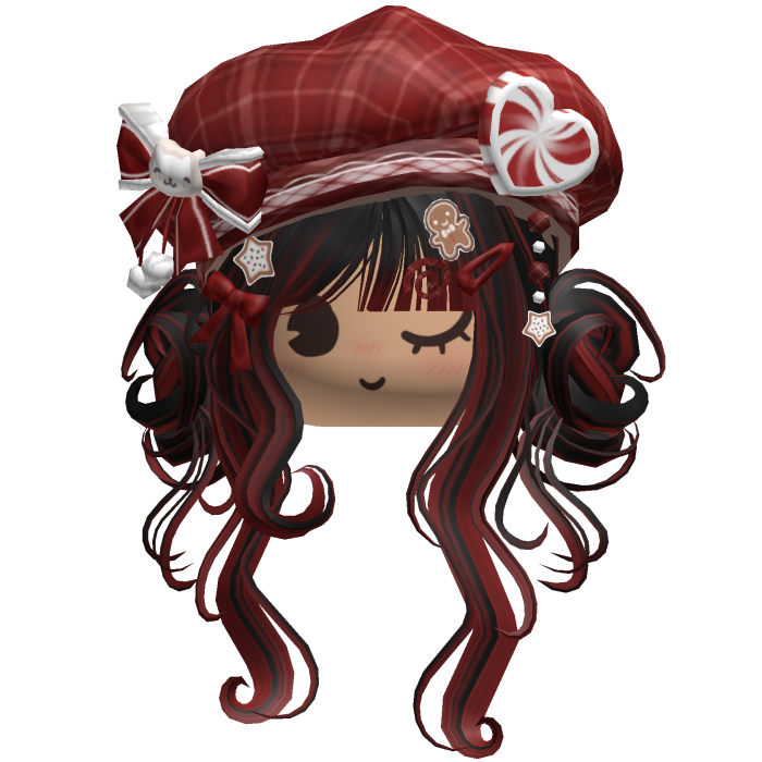 ♡ Christmas Swirly Wispy Buns (Black & Red)