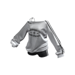 Oversized Off Shoulder Sweatshirt Set (White mix)