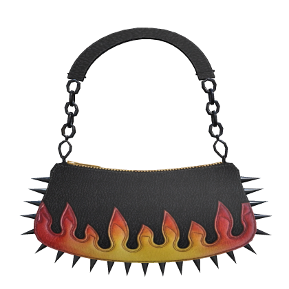 Red Flame Spiked Shoulder Bag