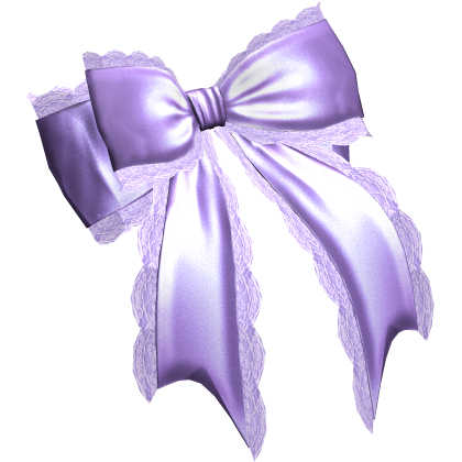 Dolly Silk Ribbon Bow /w Lace Trim (Purple)