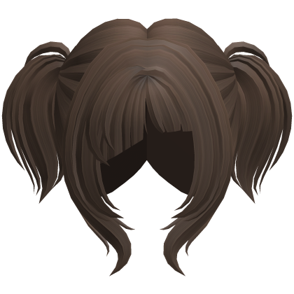 High Layered Pigtail Hair with Bangs Brown Roblox item