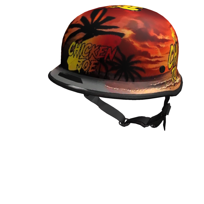 Miami sunset Chicken Joe Custom Helmet
