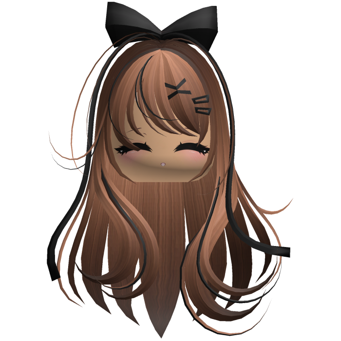Beautiful Girl with Long Hair, Cute Bow & Lashes