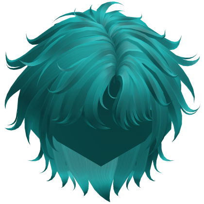 Teal Fluffy Messy Korean Idol Hair