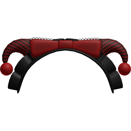 Cute Harlequin Jester Clown Red + Black Hat