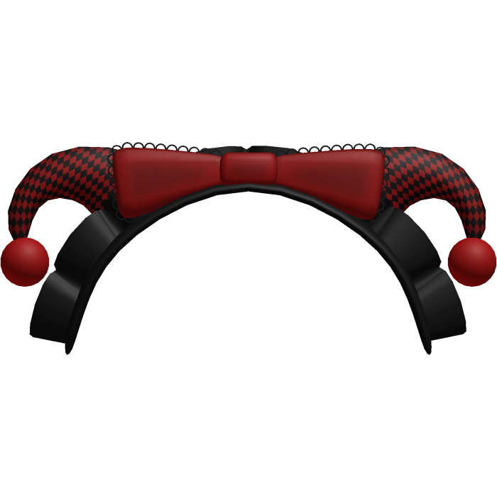 Cute Harlequin Jester Clown Red + Black Hat