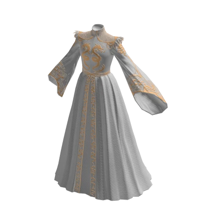 White and gold dragon empress dress | Roblox Item - Rolimon's