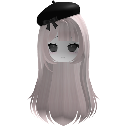 Cute Autumn Girl w/ Black Beret & Bow