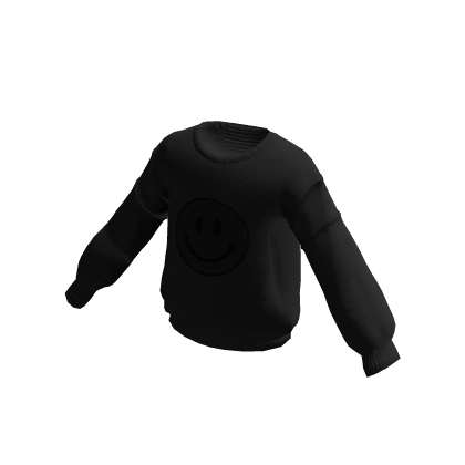 Aesthetic Y2K Smiley Face Sweater - Black | Roblox Item - Rolimon's