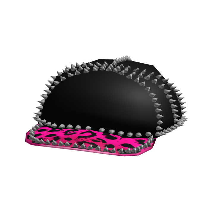 Pink Leopard Print Studded Cap