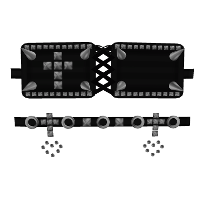 1.0 Black emo goth studded top w/ heart dermal thumbnail