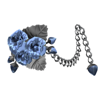3.0 Blue & Silver Metal Rose Flower Waist Chain