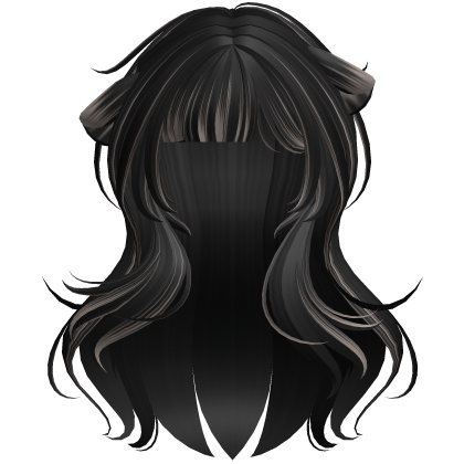 Brown&Black Kawaii Wavy Shy Cat Girl Hair Roblox item