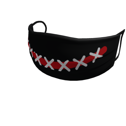Black Stitched Smile Face Mask