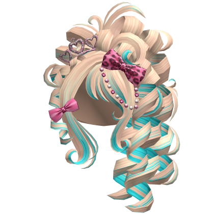 Pink Gyaru Curly Side Pony Blonde & Blue Roblox item