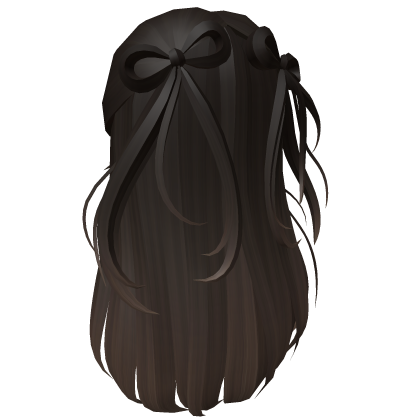 y2k Long Half Up Half Down  / W Bangs and Bows Roblox item