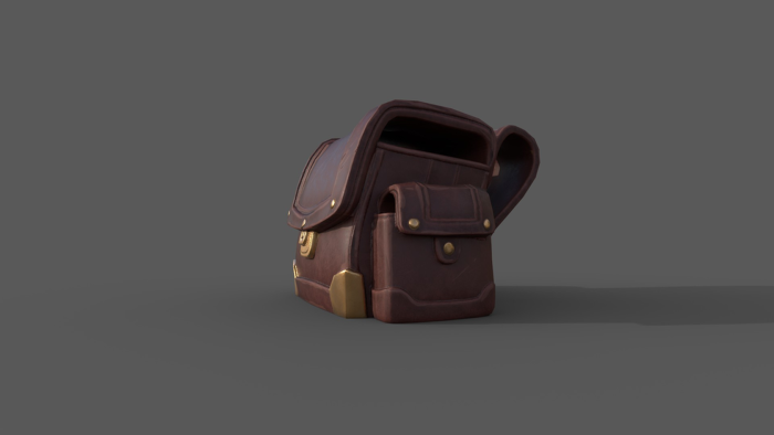 Stylized Leather Messenger Bag - Game Ready PBR preview 4