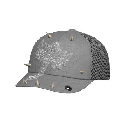 Grey Studded Cross Cap