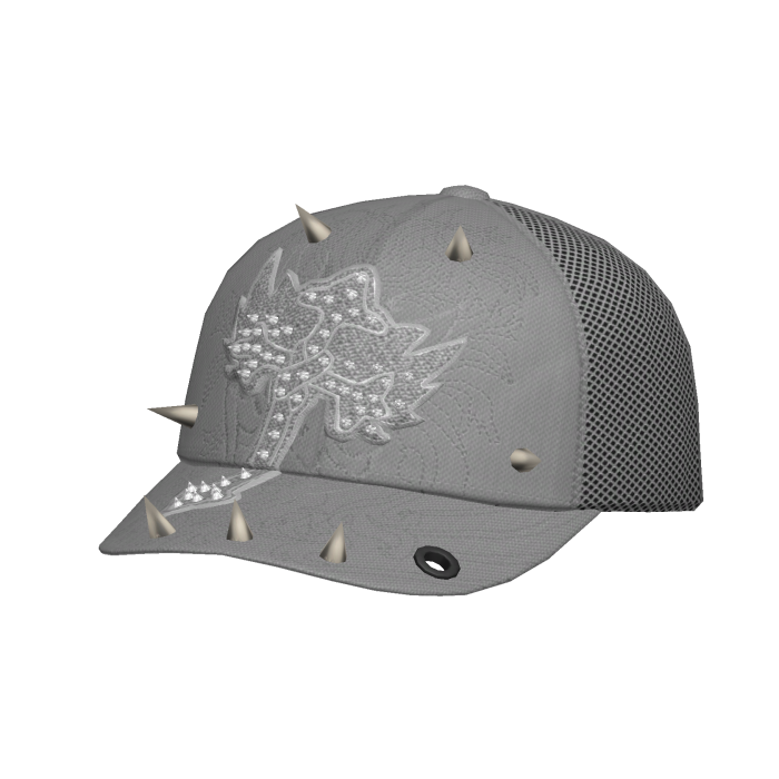Grey Studded Cross Cap