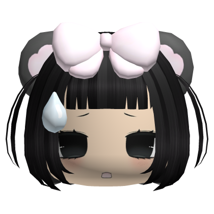 cute anime girl with black hair & bow Roblox item