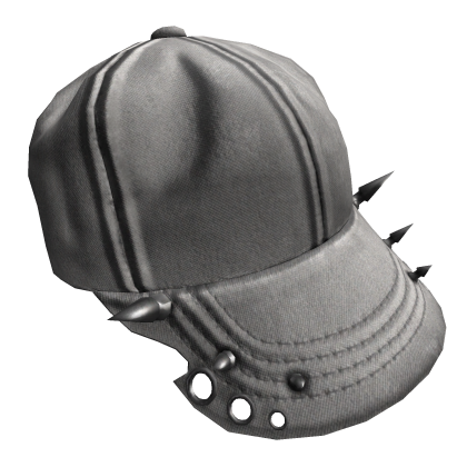 White Distressed Cap with Spikes