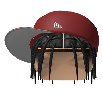 Box Braids w/ Red NYC Fitted Cap Roblox item