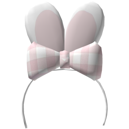 ♡ : Cute Bunny Ears With Pink Bow Roblox item