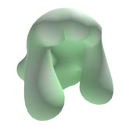 Pastel green stylized slime blob hair