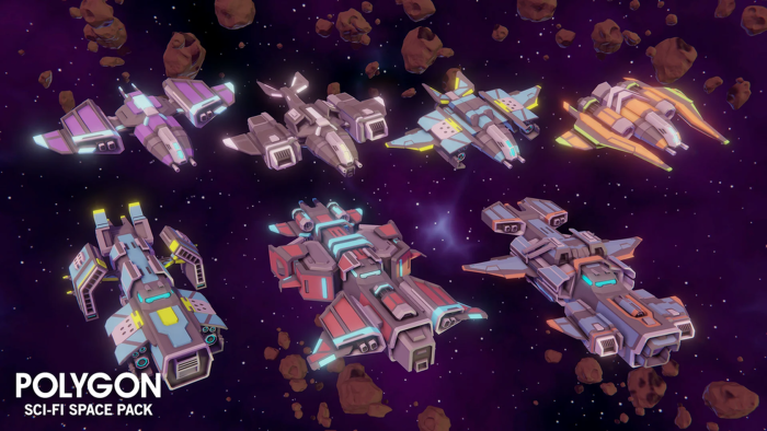 Polygon Sci-Fi Space Ships preview 2