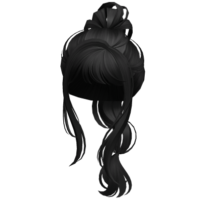 Black Bubble Braided Ponytail Roblox item