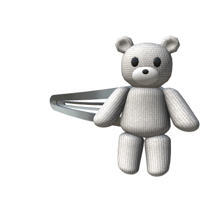 White Kawaii Teddy Clip ♡