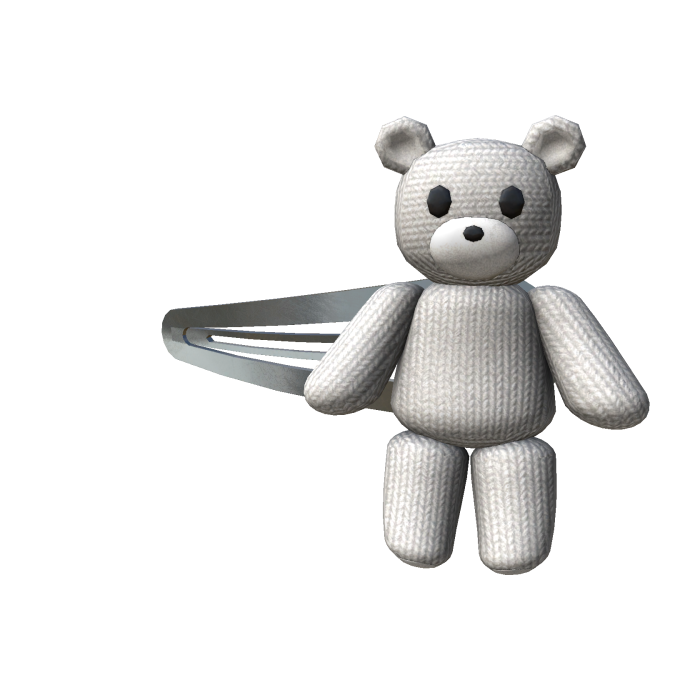 White Kawaii Teddy Clip ♡
